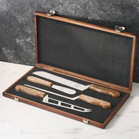 Professional 4 Knife Set - Soft Knife w/ Forklet - Walnut Handles