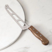 Professional Soft Cheese Knife w/ Forklet - Olive Wood Handle