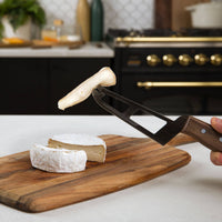 Mini Soft Cheese Knife w/ Forklet - Olive Wood Handle