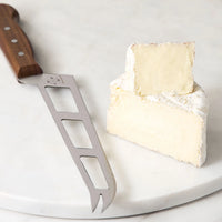 Professional Soft Cheese Knife w/ Forklet - Olive Wood Handle